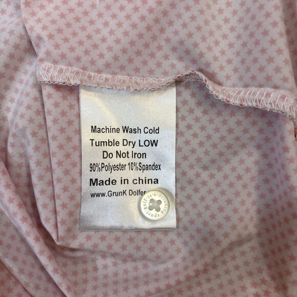 Grunk Dolfer Polo Shirt Large All Over Graphic Print Red Stars White Background - Picture 13 of 13